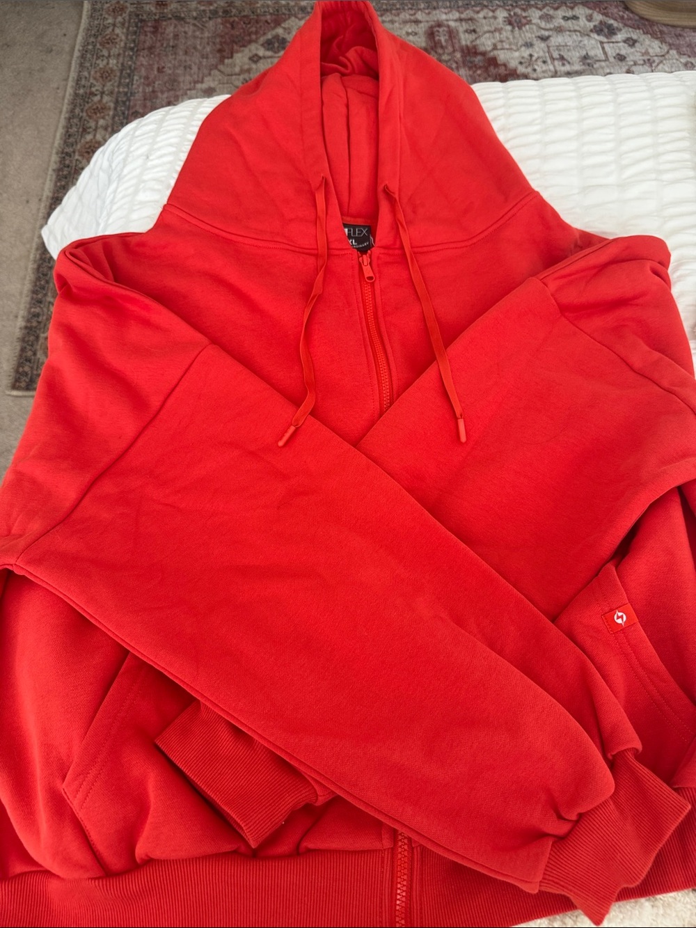 POPFLEX Red Bomber Hoodie Jacket